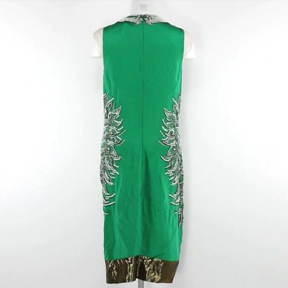 Thakoon green beaded silk dress size 6 - Picture 2 of 8